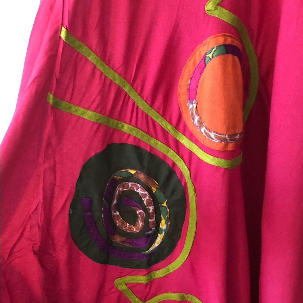Junglee Billee Vibrant Fuscia Dress with Artistic Swirl Design siz XL - Picture 3 of 10